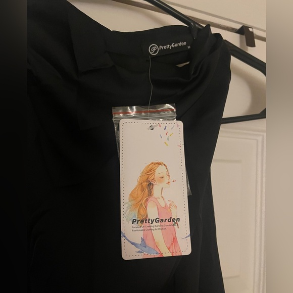 PrettyGarden Black Satin Sleeveless Mock Neck Cocktail Maxi Dress NWT | M - Picture 3 of 7